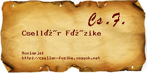 Csellár Füzike névjegykártya